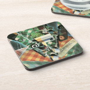 Stilleben mit karierter Tischdecke von Juan Gris Getränkeuntersetzer