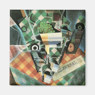 Stilleben mit karierter Tischdecke von Juan Gris Magnet