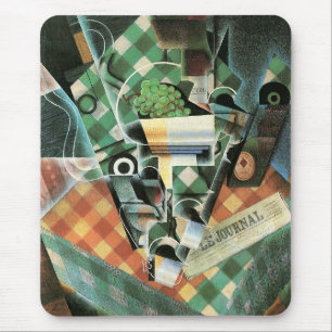 Stilleben mit karierter Tischdecke von Juan Gris Mousepad