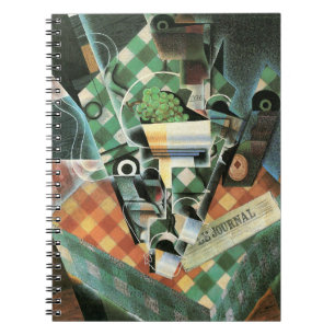 Stilleben mit karierter Tischdecke von Juan Gris Notizblock