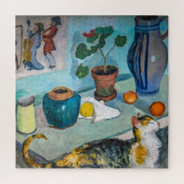 Stilleben mit Katze | Auguste Macke | Puzzle