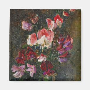 Stilleben mit Linsien Blumenstrauß rot pink Magnet