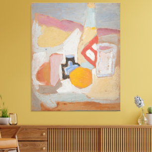 Stilleben mit Orange, Flasche und Tintenfass Leinwanddruck