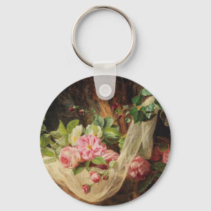 Stilleben mit Rosen auf einem Waldboden – Lach A. Schlüsselanhänger