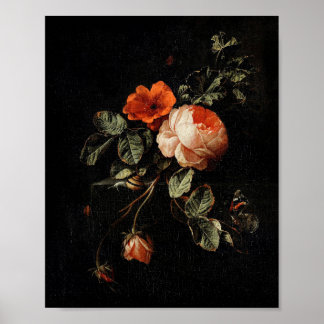 Stilleben mit Rosen von Elias van den Broeck Poster