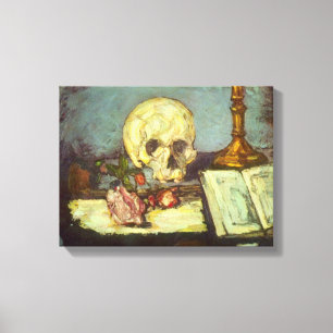 Stilleben mit Totenkopf, Kerze und Buch von Paul C Leinwanddruck