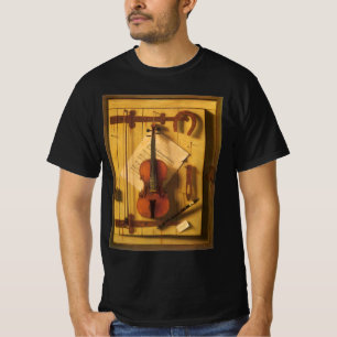 Stilleben mit Violine und Noten von William Harnet T-Shirt