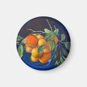 Stilleben mit Zitronen und Orangen Zweig Magnet
