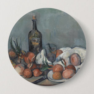 Stilleben mit Zwiebeln, Ölgemälde, Paul Cezanne Button