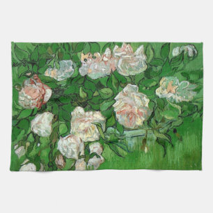 Stilleben: rosa Rosen von Vincent van Gogh Geschirrtuch