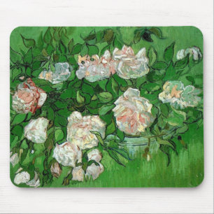 Stilleben: rosa Rosen von Vincent van Gogh Mousepad