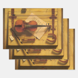 Stilleben Violine und Noten von William Harnett Geschenkpapier Set