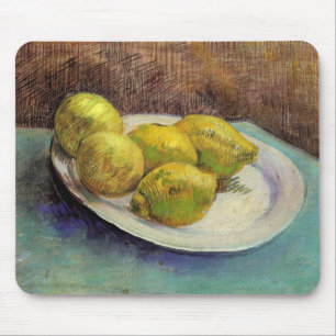 Stilleben Zitronen auf Teller Van Gogh Fine Art Mousepad