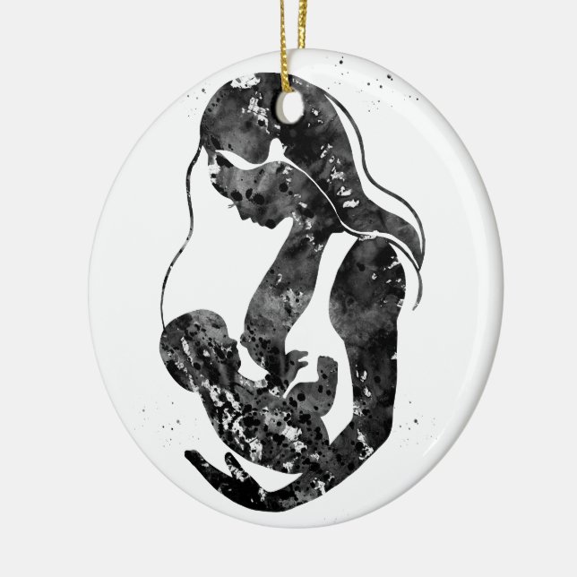 Stillende Mutter Keramik Ornament (Links)