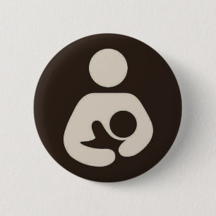 Stillendes Symbol Pinback Brown Button