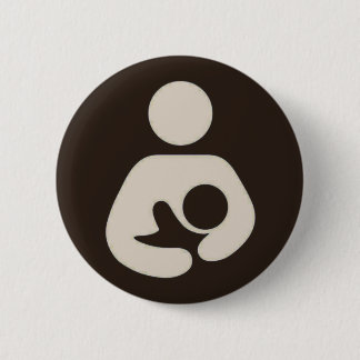 Stillendes Symbol Pinback Brown Button