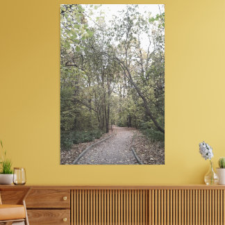 Stiller Herbstwaldweg – Skandinavische Edition Leinwanddruck