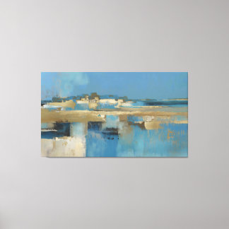 Stiller Horizont in Blau und Gold Leinwanddruck