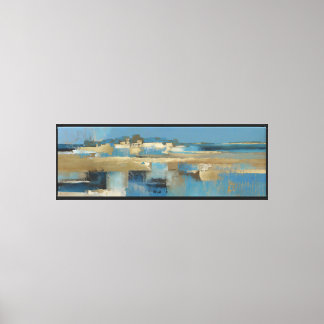 Stiller Horizont in Blau und Gold Leinwanddruck