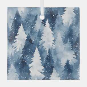 Stiller Kiefern-Winterwald Ornament Aus Glas