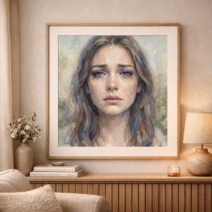 Stiller Kummer Impressionistischer Stil Frauenport Poster