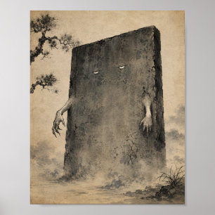 Stiller Nurikabe Yokai-Wandposter Poster