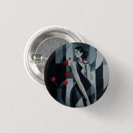 Stiller Puls Art Deco Frau Runder Knopf Pin Button