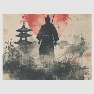 Stiller Samurai Karminroter Wald (3) Seidenpapier