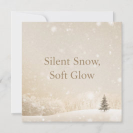 Stiller Schnee, sanfter Glanz; minimalistischer el Feiertagskarte