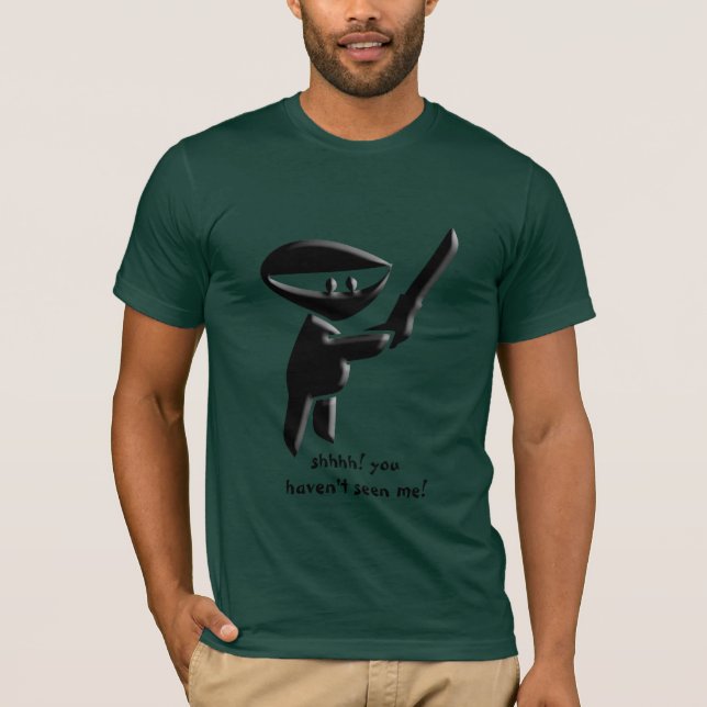 Stiller schwarzer ninja Meuchelmörder, bewaffnet T-Shirt (Vorderseite)