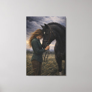 Stiller Sturm   Pferdekunst   Stretchleinwand Leinwanddruck