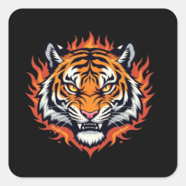 Stiller Tiger – Präzision und Kraft Quadratischer Aufkleber