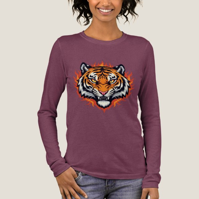 Stiller Tiger – Präzision und Kraft Tri-Blend Shirt (Vorderseite)