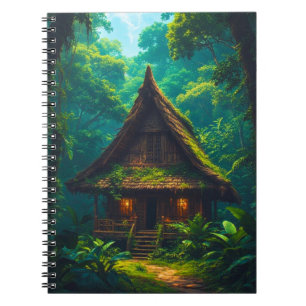 Stilles Haus im tropischen Wald Notizblock