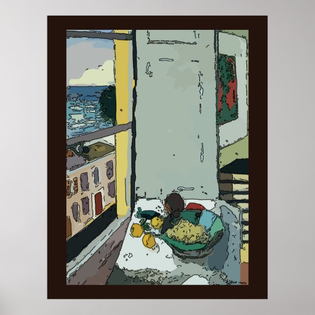 Stilles Leben aus Fenster Poster (Vorne)