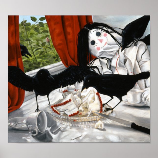 "Stilles Leben durch Krähen gestört" von Cegavske Poster (Vorne)