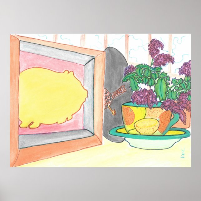 Stilles Leben mit Schweinekeks Poster (Vorne)