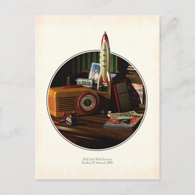 Stilles Leben mit zukünftiger Postkarte (Vorderseite)