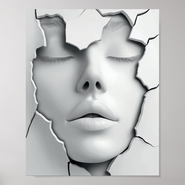 Stilles Mädchen unter der rissigen Oberfläche Poster (Vorne)