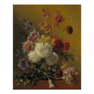 Stilleven met Bloemen - Elegante Vintage Blüte Poster