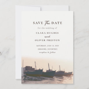 Stillgestimmte Perlmutt-Hochzeit am Ägäischen Meer Save The Date