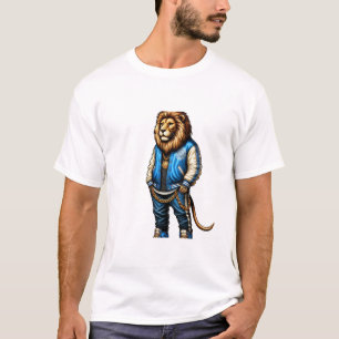 Stillistische Löwe in modernem Streetwear Design T-Shirt