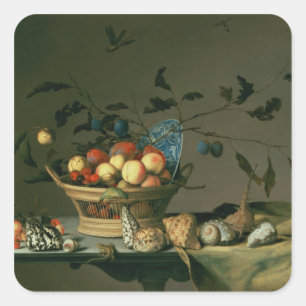 Stillleben 2 quadratischer aufkleber