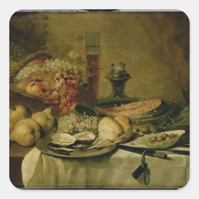 Stillleben 2 quadratischer aufkleber (Vorderseite)