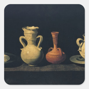 Stillleben 4 quadratischer aufkleber