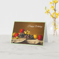 Stillleben, Äpfel, Trauben, Fruchtsaft zum Geburts