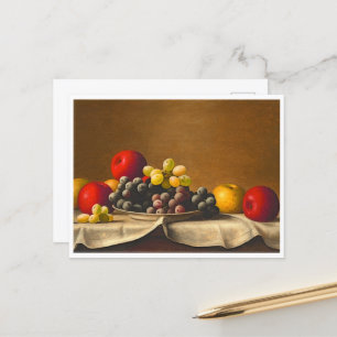 Stillleben, Äpfel, Trauben, Obst Postkarte
