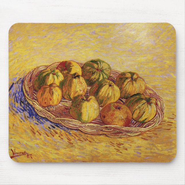 Stillleben, Äpfelkörbe von Vincent van Gogh Mousepad (Vorne)