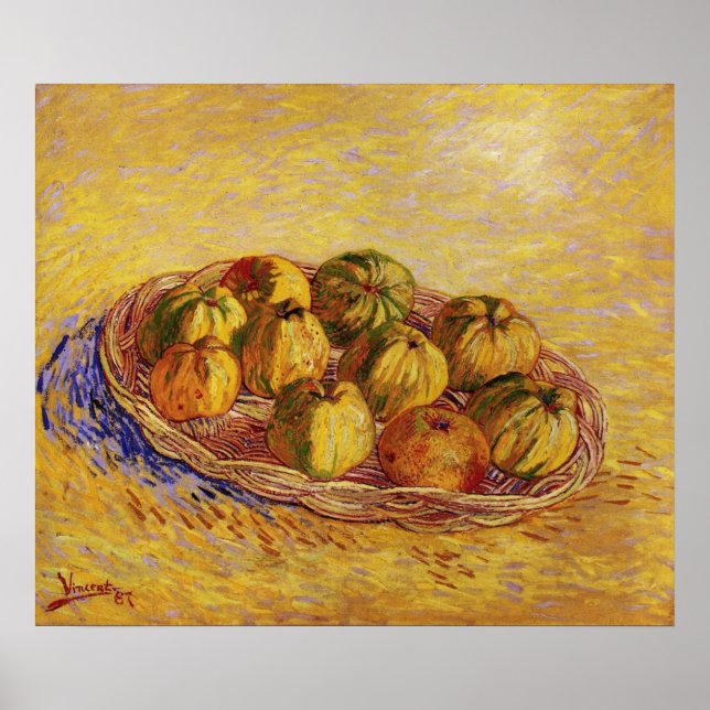 Stillleben, Äpfelkörbe von Vincent van Gogh Poster (Vorne)