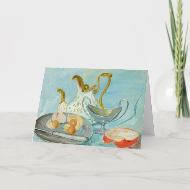 Stillleben auf blauem Hintergrund | Tadeusz Makows Karte (Vorderseite)